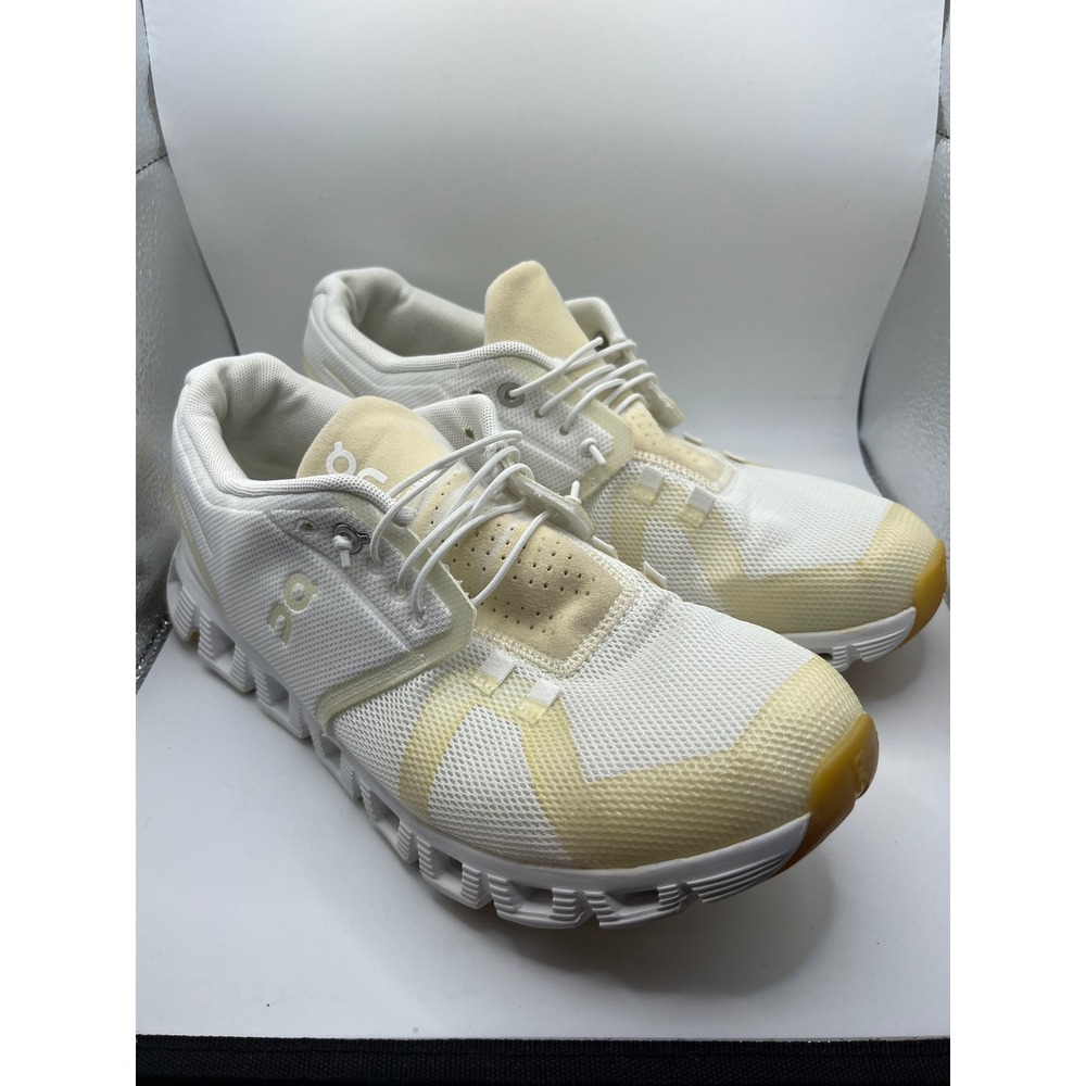 On Cloud Running‎ Shoes White Yellow Women US 9 EU 40.5 Mesh Lightweight